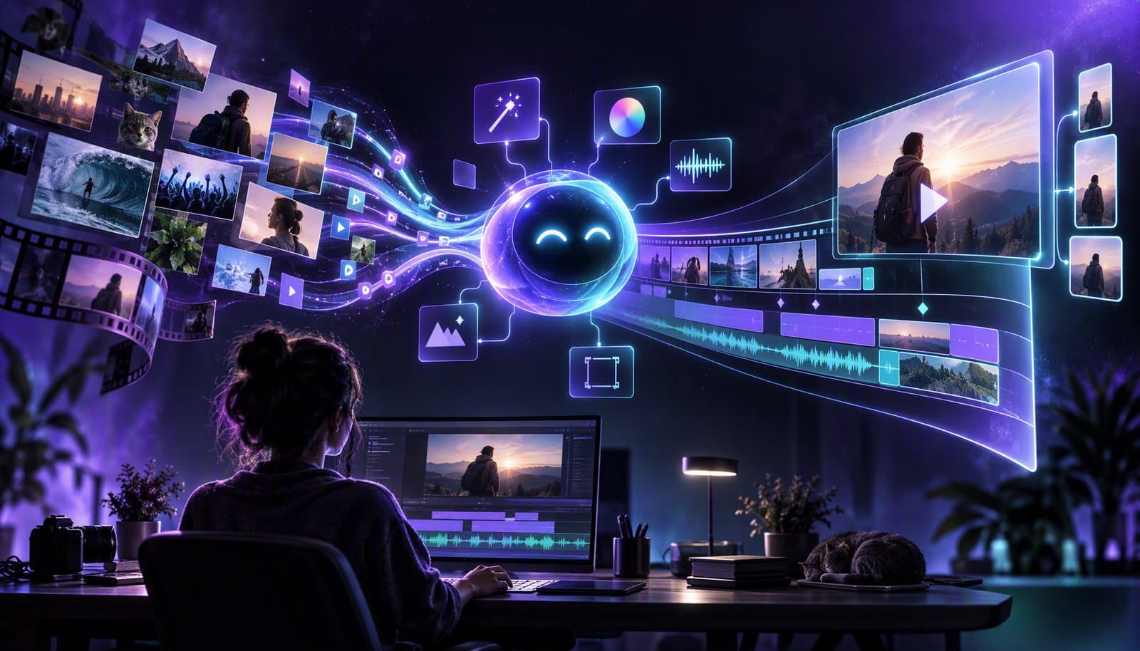 Editorial illustration for 12 Advanced AI Video Editing Techniques (2026)
